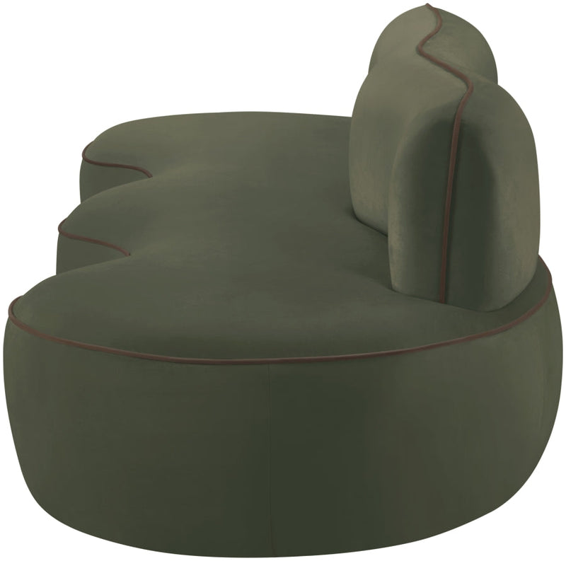 Swerve 101" Velvet Upholstered Sofa in Green - 44021Green-S