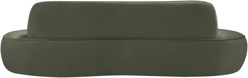 Swerve 101" Velvet Upholstered Sofa in Green - 44021Green-S