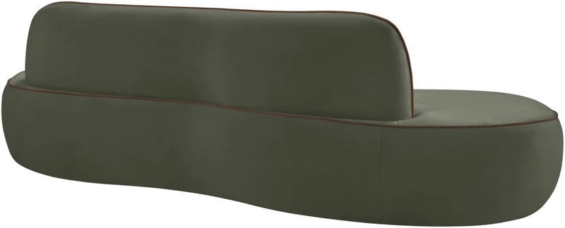 Swerve 101" Velvet Upholstered Sofa in Green - 44021Green-S