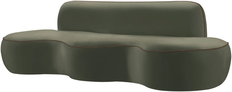 Swerve 101" Velvet Upholstered Sofa in Green - 44021Green-S