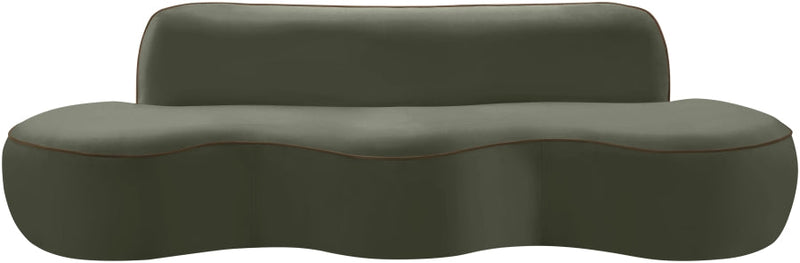 Swerve 101" Velvet Upholstered Sofa in Green - 44021Green-S