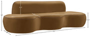 Swerve 101" Velvet Upholstered Sofa in Saddle - 44021Saddle-S
