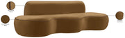 Swerve 101" Velvet Upholstered Sofa in Saddle - 44021Saddle-S