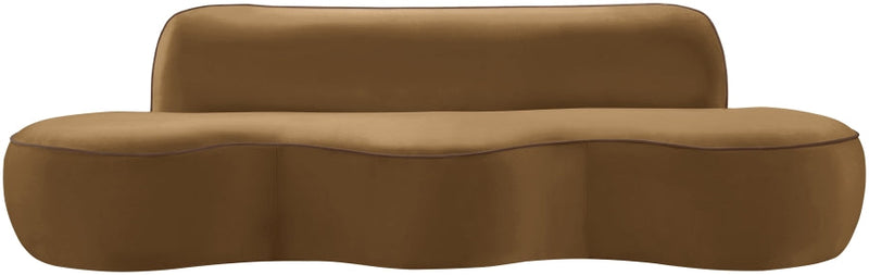 Swerve 101" Velvet Upholstered Sofa in Saddle - 44021Saddle-S