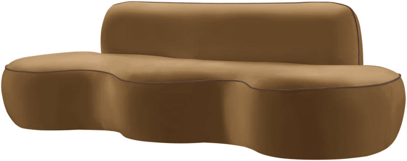Swerve 101" Velvet Upholstered Sofa in Saddle - 44021Saddle-S