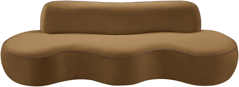 Swerve 101" Velvet Upholstered Sofa in Saddle - 44021Saddle-S