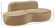 Swerve 77" Velvet Upholstered Loveseat in Beige - 44021Beige-L