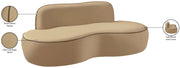 Swerve 77" Velvet Upholstered Loveseat in Beige - 44021Beige-L