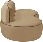 Swerve 77" Velvet Upholstered Loveseat in Beige - 44021Beige-L
