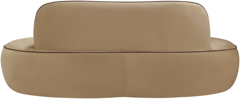 Swerve 77" Velvet Upholstered Loveseat in Beige - 44021Beige-L