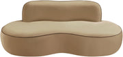 Swerve 77" Velvet Upholstered Loveseat in Beige - 44021Beige-L