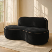 Swerve 77" Velvet Upholstered Loveseat in Black - 44021Black-L