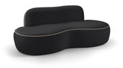 Swerve 77" Velvet Upholstered Loveseat in Black - 44021Black-L