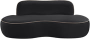Swerve 77" Velvet Upholstered Loveseat in Black - 44021Black-L