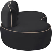 Swerve 77" Velvet Upholstered Loveseat in Black - 44021Black-L