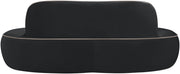 Swerve 77" Velvet Upholstered Loveseat in Black - 44021Black-L