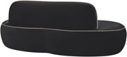 Swerve 77" Velvet Upholstered Loveseat in Black - 44021Black-L