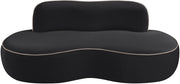 Swerve 77" Velvet Upholstered Loveseat in Black - 44021Black-L