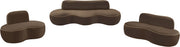 Swerve 77" Velvet Upholstered Loveseat in Brown - 44021Brown-L