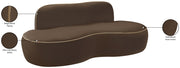 Swerve 77" Velvet Upholstered Loveseat in Brown - 44021Brown-L