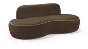 Swerve 77" Velvet Upholstered Loveseat in Brown - 44021Brown-L