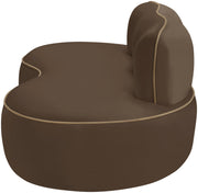 Swerve 77" Velvet Upholstered Loveseat in Brown - 44021Brown-L