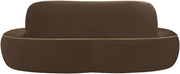 Swerve 77" Velvet Upholstered Loveseat in Brown - 44021Brown-L