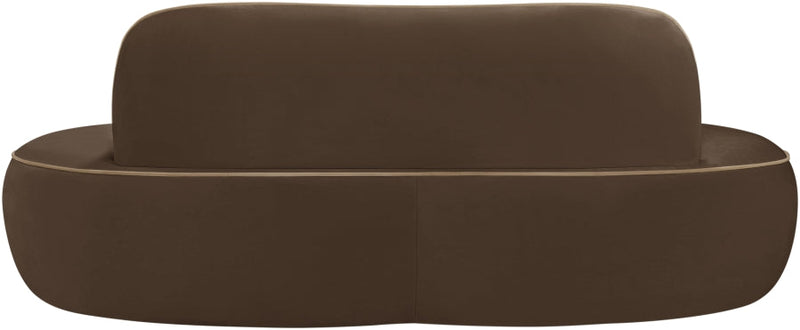 Swerve 77" Velvet Upholstered Loveseat in Brown - 44021Brown-L