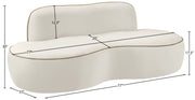 Swerve 77" Velvet Upholstered Loveseat in Cream - 44021Cream-L