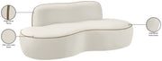 Swerve 77" Velvet Upholstered Loveseat in Cream - 44021Cream-L