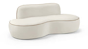 Swerve 77" Velvet Upholstered Loveseat in Cream - 44021Cream-L