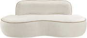 Swerve 77" Velvet Upholstered Loveseat in Cream - 44021Cream-L