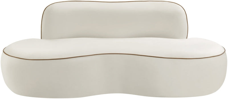 Swerve 77" Velvet Upholstered Loveseat in Cream - 44021Cream-L