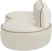 Swerve 77" Velvet Upholstered Loveseat in Cream - 44021Cream-L