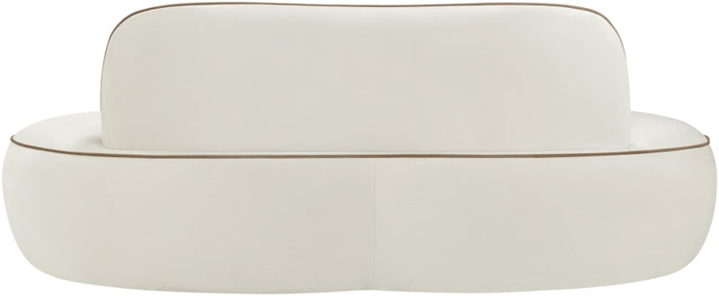 Swerve 77" Velvet Upholstered Loveseat in Cream - 44021Cream-L