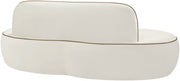 Swerve 77" Velvet Upholstered Loveseat in Cream - 44021Cream-L