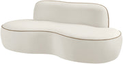 Swerve 77" Velvet Upholstered Loveseat in Cream - 44021Cream-L
