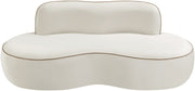 Swerve 77" Velvet Upholstered Loveseat in Cream - 44021Cream-L