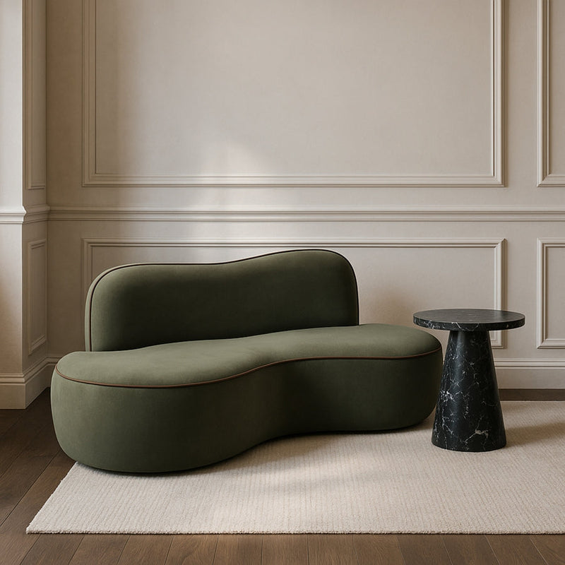 Swerve 77" Velvet Upholstered Loveseat in Green - 44021Green-L