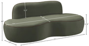 Swerve 77" Velvet Upholstered Loveseat in Green - 44021Green-L