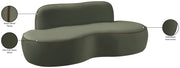 Swerve 77" Velvet Upholstered Loveseat in Green - 44021Green-L