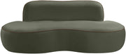 Swerve 77" Velvet Upholstered Loveseat in Green - 44021Green-L