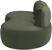 Swerve 77" Velvet Upholstered Loveseat in Green - 44021Green-L