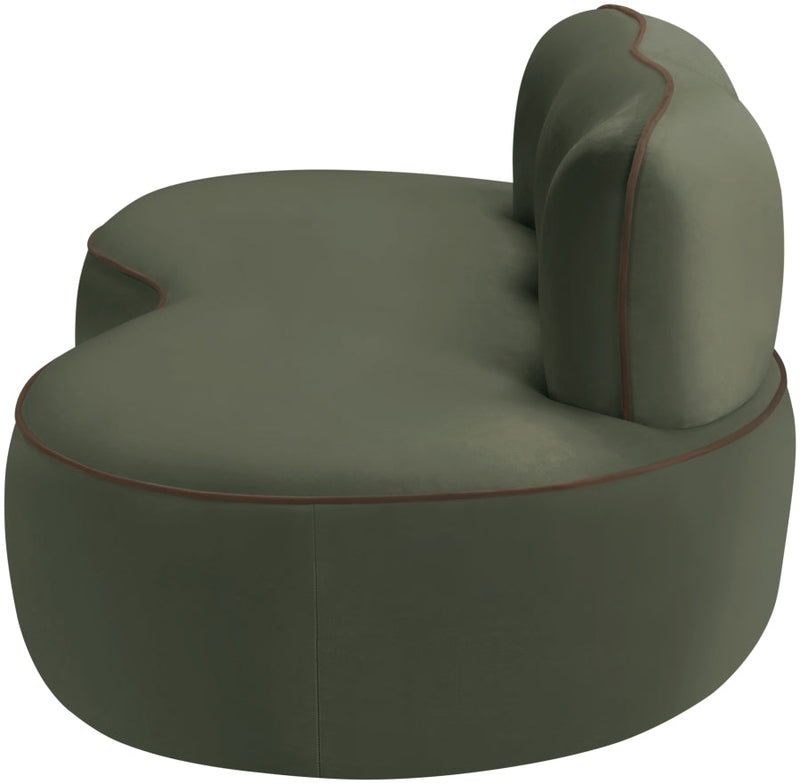 Swerve 77" Velvet Upholstered Loveseat in Green - 44021Green-L