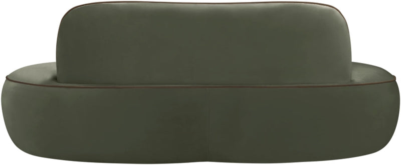 Swerve 77" Velvet Upholstered Loveseat in Green - 44021Green-L