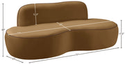 Swerve 77" Velvet Upholstered Loveseat in Saddle - 44021Saddle-L