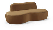 Swerve 77" Velvet Upholstered Loveseat in Saddle - 44021Saddle-L