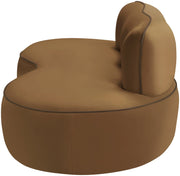 Swerve 77" Velvet Upholstered Loveseat in Saddle - 44021Saddle-L