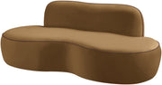Swerve 77" Velvet Upholstered Loveseat in Saddle - 44021Saddle-L