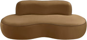 Swerve 77" Velvet Upholstered Loveseat in Saddle - 44021Saddle-L